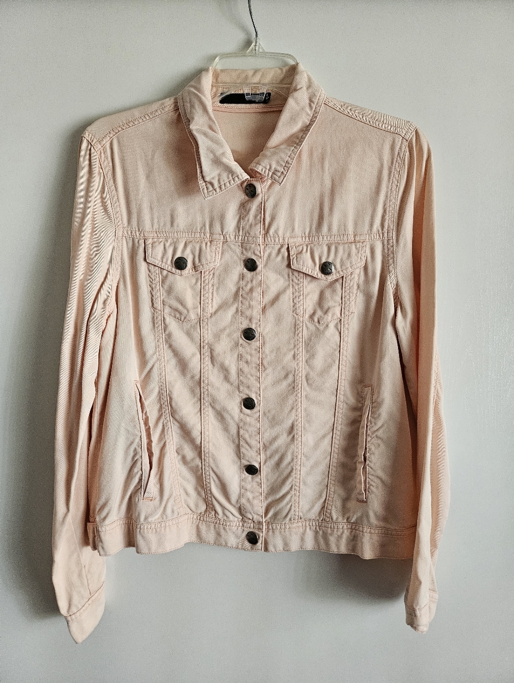 Max Jeans 100% Tencel Soft Breathable Light Pink Long Sleeve Jacket Button Med